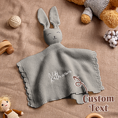 Custom Name Baby Bunny Soothing Towel Personalized Comfort Toy for Newborns