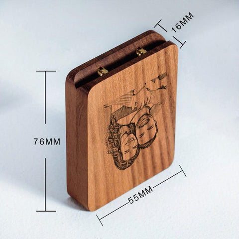 Personalized Engraved Photo Slim Wooden Ring Box
