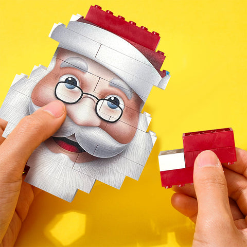 Personalized Santa Claus Christmas Building Block Puzzle with Photo