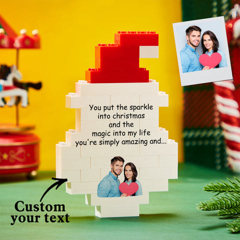 Personalized Santa Claus Christmas Building Block Puzzle with Photo
