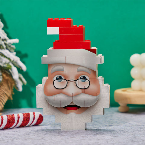 Personalized Santa Claus Christmas Building Block Puzzle with Photo