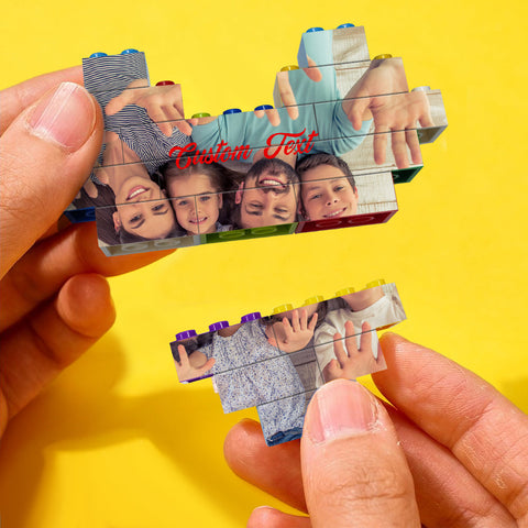Custom Heart Shaped Brick Photo Puzzle Personalized Building Block Gift