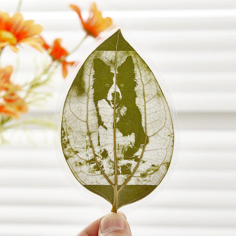 Personalized Leaf Carving Bookmark with Photo Nature-Inspired Gift