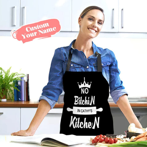 No Bitchin' in My Kitchen' Apron with Custom Name