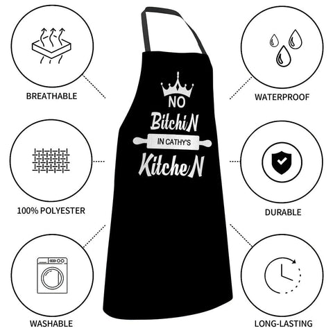No Bitchin' in My Kitchen' Apron with Custom Name