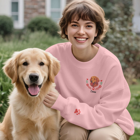 Custom Sweatshirt witth Embroidered Pet Name