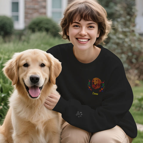 Custom Sweatshirt witth Embroidered Pet Name