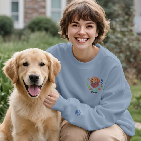 Custom Sweatshirt witth Embroidered Pet Name