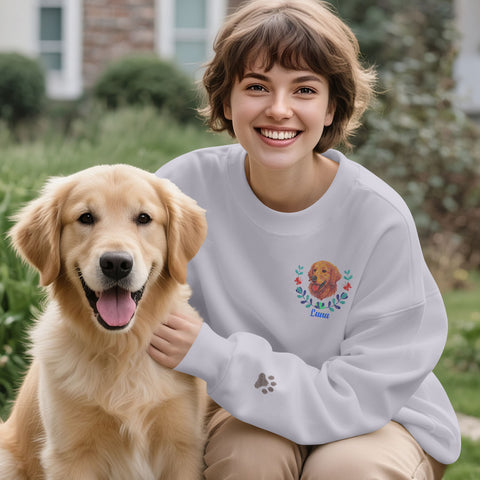 Custom Sweatshirt witth Embroidered Pet Name