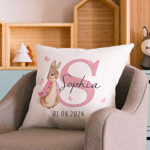 Personalized Peter Rabbit Throw Pillow with Kid's Name