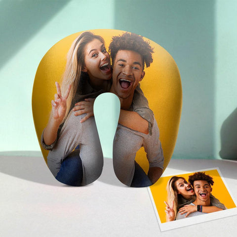 Personalized Photo U-Shaped Travel Pillow Custom Neck Support
