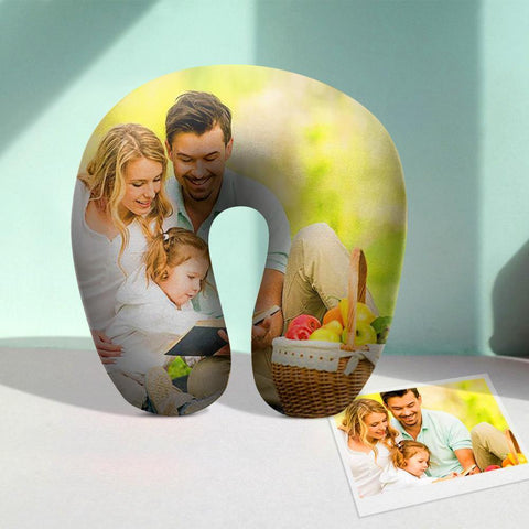Personalized Photo U-Shaped Travel Pillow Custom Neck Support