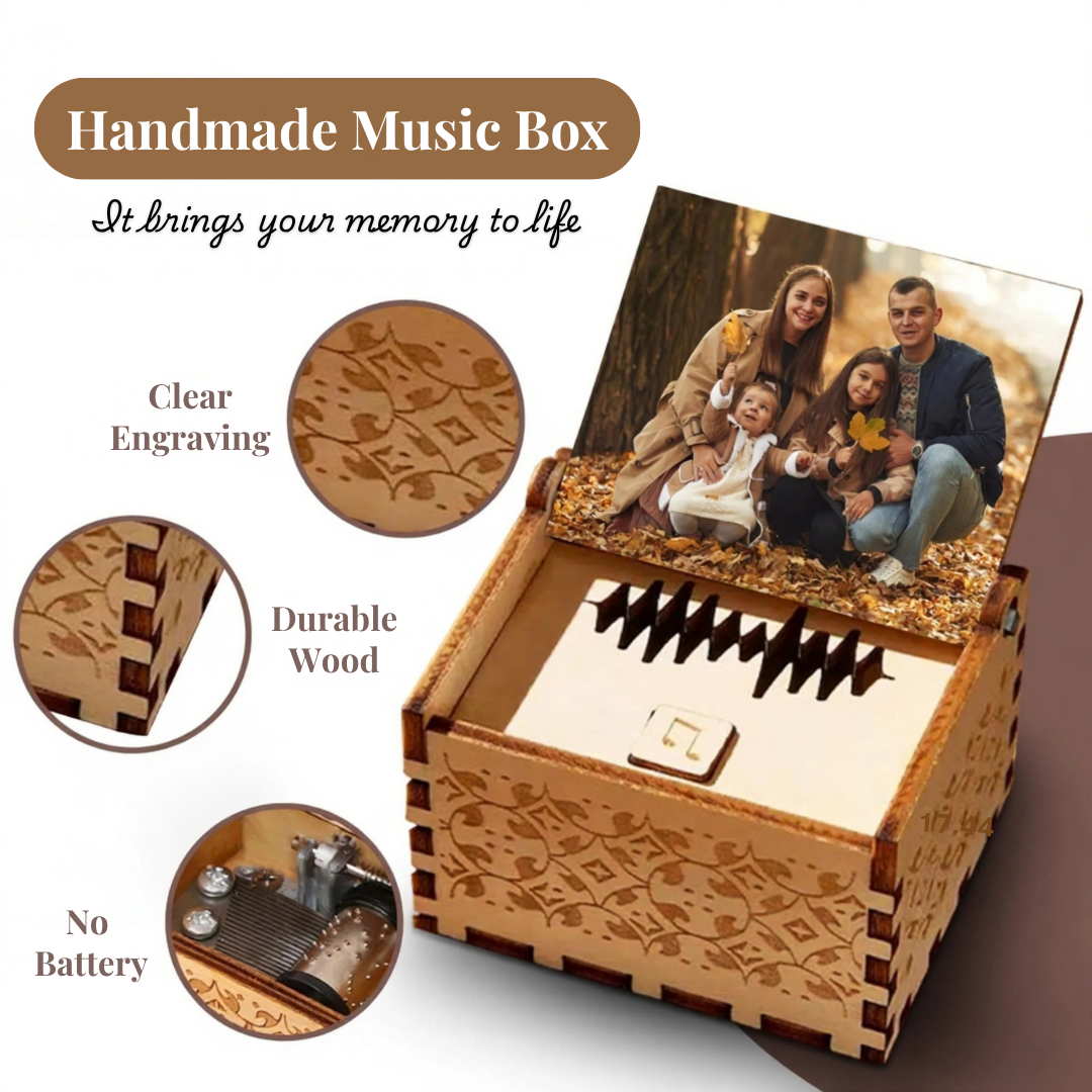 Custom Disc Music Box Personalized Wooden Music Box with Custom Song/Voice, Photo & Message ...