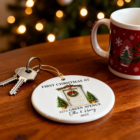 First Christmas New Home 3D Effect - Custom Ceramic Ornament