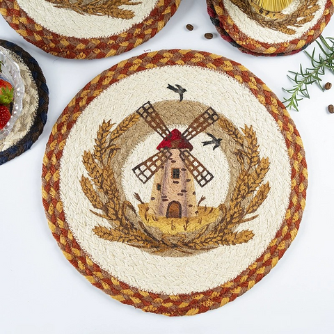 Handwoven Round Jute Placemats Minimalist Natural Dining Table Decor