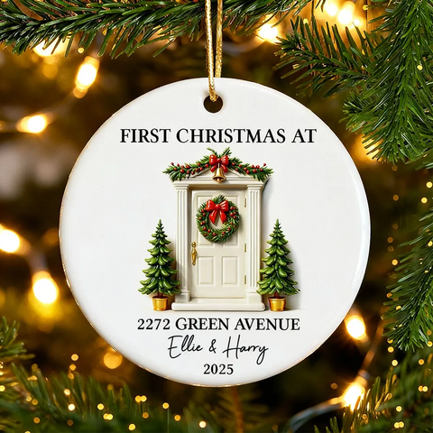 First Christmas New Home 3D Effect - Custom Ceramic Ornament