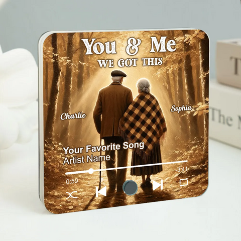 Old Couple Walking In The Yellow Autumn Forest Custom Music Fridge Magnet 2025
