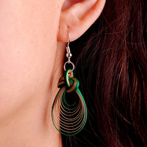 Handmade Bamboo Drop Earrings – Elegant, Eco-Friendly Statement Jewelry