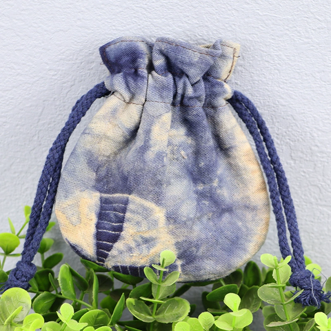Handmade Indigo Tie Dye Drawstring Bags Eco-Friendly Jewelry Pouches