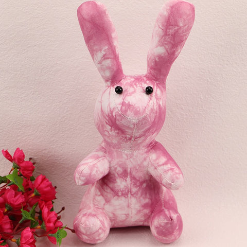 Handmade Indigo Tie-Dye Cotton Easter Bunny Plush Toy