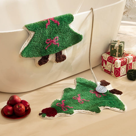 2025 Christmas Tree Doormat Super Absorbent Holiday Welcome Mat