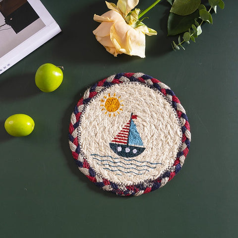 Handwoven Round Jute Placemats Minimalist Natural Dining Table Decor