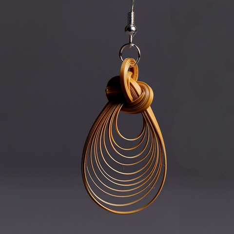 Handmade Bamboo Drop Earrings – Elegant, Eco-Friendly Statement Jewelry