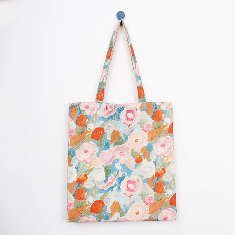 Blooming Beauty Cotton Tote Bag for Women Floral Summer Style for Everyday Use