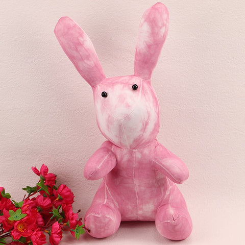 Handmade Indigo Tie-Dye Cotton Easter Bunny Plush Toy
