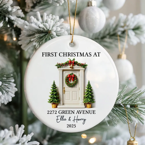 First Christmas New Home 3D Effect - Custom Ceramic Ornament