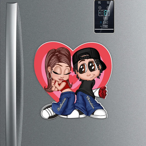 Y2K Couple Custom Heart Acrylic Fridge Magnet