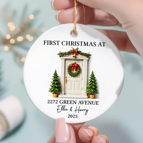 First Christmas New Home 3D Effect - Custom Ceramic Ornament