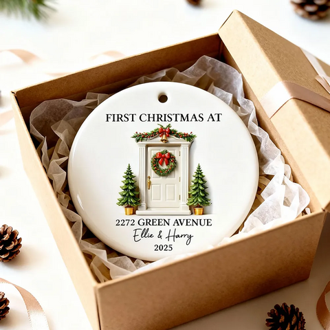 First Christmas New Home 3D Effect - Custom Ceramic Ornament