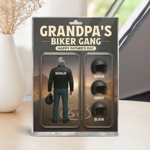 Grandpa's/ Dad's Biker Gang Custom Figure 3D Effect Acrylic Block 