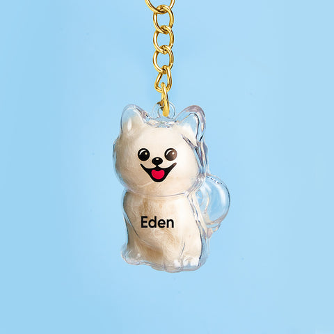 Custom Name Dog Hair Collector Keychain/Bag Charm