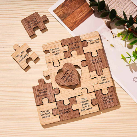 “Reasons I Love You” Personalized Wooden Puzzle Plaque for Someone Special
