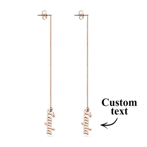 Your Name in Shine Delicate Custom Name Dangle Earrings