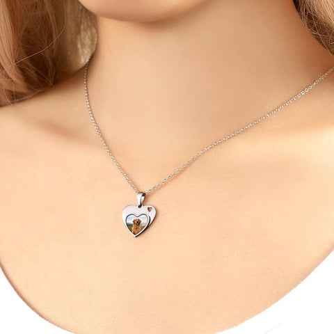 Pet Memorial Heart Necklace – Custom Photo & Engraved Name Keepsake