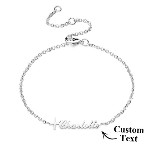 Personalized Faith Bracelet with Cross and Name