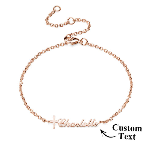 Personalized Faith Bracelet with Cross and Name