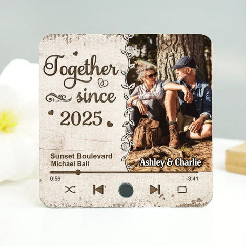 "Favorite Place In The World" Custom Couple Photo Music Fridge Magnet