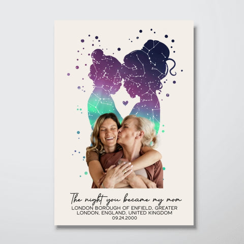 The Day You Became My Mom Custom Star Map Canvas/Framed Poster/Poster 