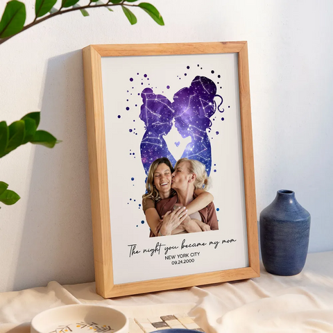 The Day You Became My Mom Custom Star Map Canvas/Framed Poster/Poster 