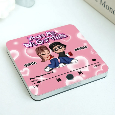 Y2K Couple Custom Music Fridge Magnet