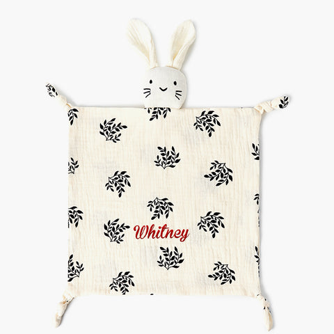 Custom Baby Blanket Doll with Bib Embroidered Name