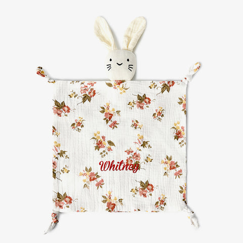 Custom Baby Blanket Doll with Bib Embroidered Name