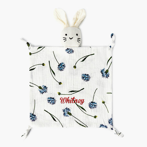 Custom Baby Blanket Doll with Bib Embroidered Name
