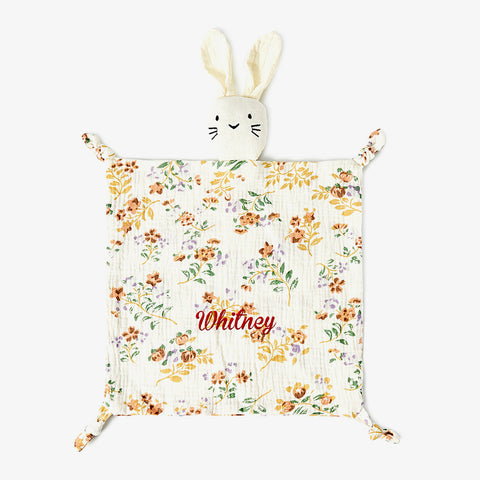 Custom Baby Blanket Doll with Bib Embroidered Name