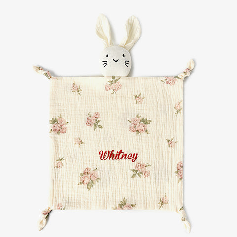 Custom Baby Blanket Doll with Bib Embroidered Name