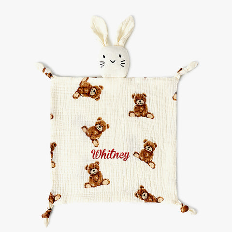 Custom Baby Blanket Doll with Bib Embroidered Name
